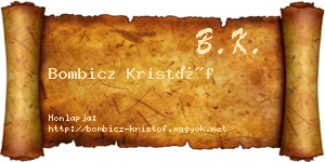 Bombicz Kristóf névjegykártya